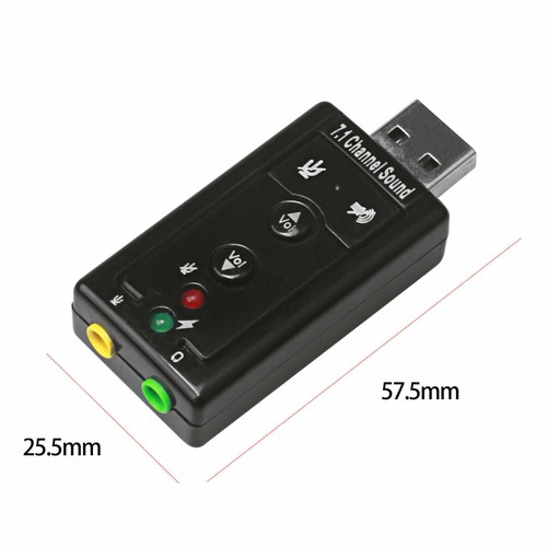 USB 2.0 External 7.1 Channel 3D Virtual Sound Card Mic Adapter Laptop PC #15 NEW - Picture 6 of 6