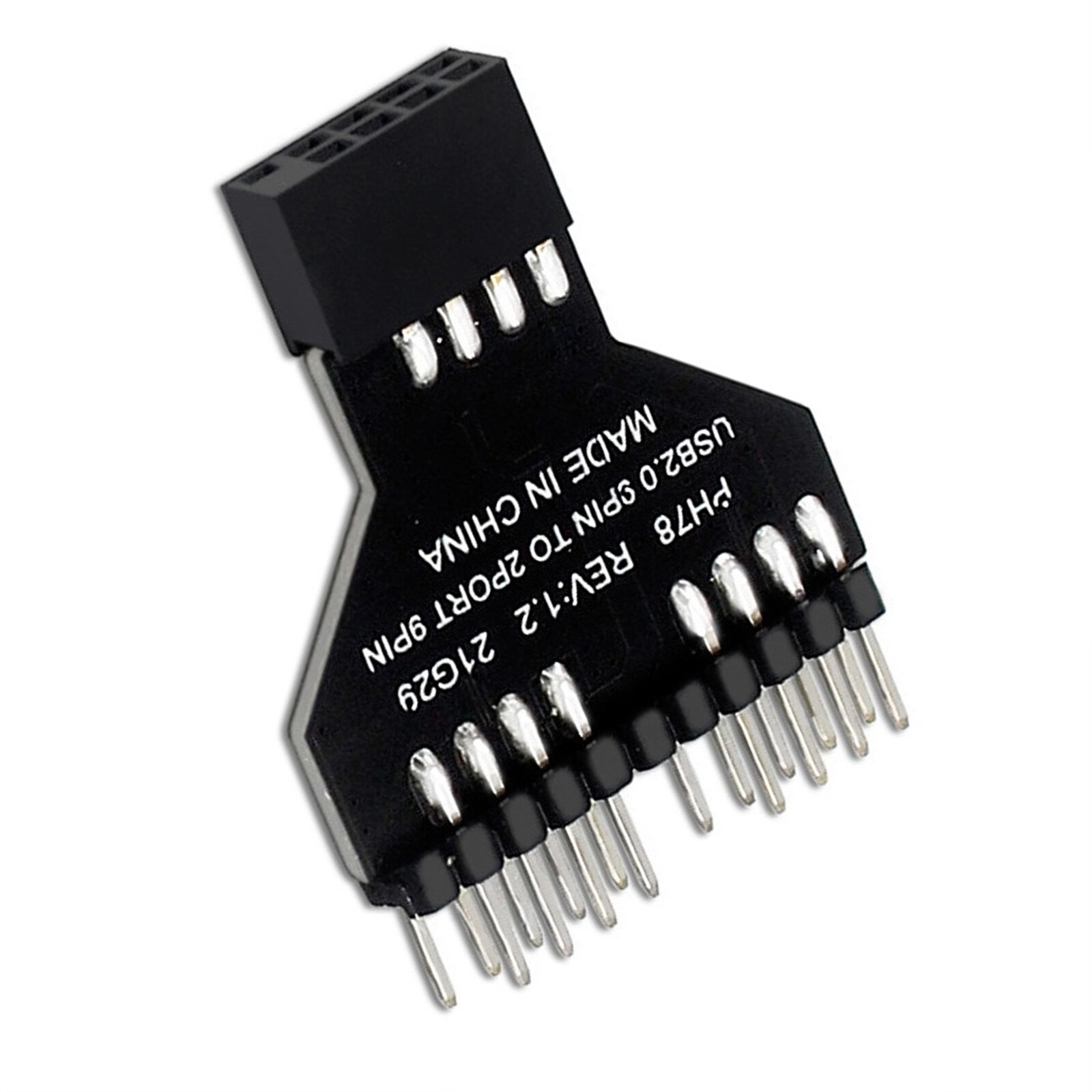 USB 2.0 9-Pin 1-to-2 Splitter Adapter for Motherboard Extension