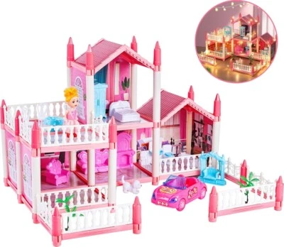 ZACRO Puppenhaus mit Möbeln und Zubehör Möbel Kinder Mini Haus Modell Geschenk