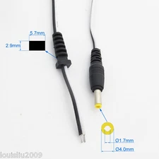 10pcs 5ft/1.5M DC Power Cable 4.0x1.7mm DC Tip Male Plug CCTV Cord Cable 22AWG