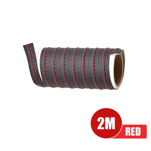 Leather Car Dashboard Decor Red Line Strip Sticker Moulding Trim Car Accessories - Imagen 14 de 15