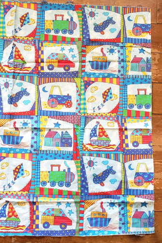 Transportation Fabric Panel Plane Train Automobile Sailboat Ship Kite Bright - Picture 4 of 8
