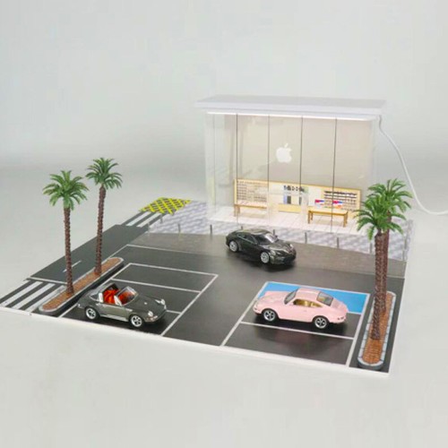 G-FANS 1:64 Montaje Diorama Iluminación LED Modelo Estación de Estacionamiento de Automóviles - Tienda de Teléfonos - Imagen 7 de 8