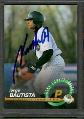 1998 Connie's Pizza Jorge Bautista Kane County Cougars Signed Autograph (A85)