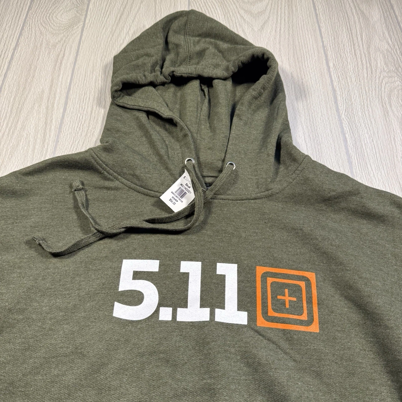 5.11 Tactical Logo Hoodie Men’s L Green Fleece Range Wear Utility NWT