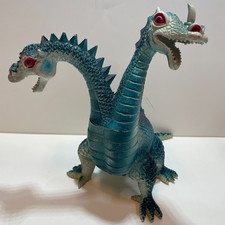Vintage Imperial 2-Headed Dragon Aqua Made in Hong Kong 8 Tall