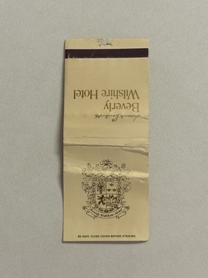 Beverly Wilshire Hotel Beverly Hills California Vintage Matchbook Cover 81