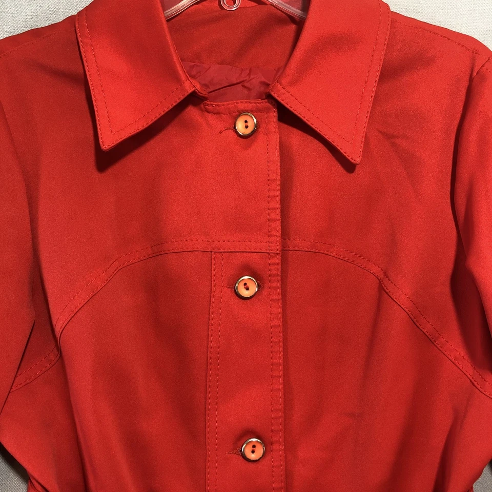 Vtg Forecaster of Boston Red Trench Rain Coat Womens 13/14 Saks 5th Ave 60s - Image 2 of 4