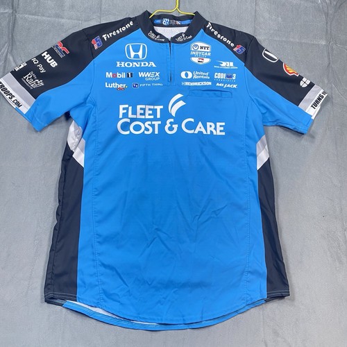 Six Six Apparel Racing Pit Crew Shirt Mens Large Indycar Rahal Letterman 1/4 Zip