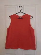 Autograph M&S 100% Cashmere Orange Sweater Vest Sleeveless Knit Size 16