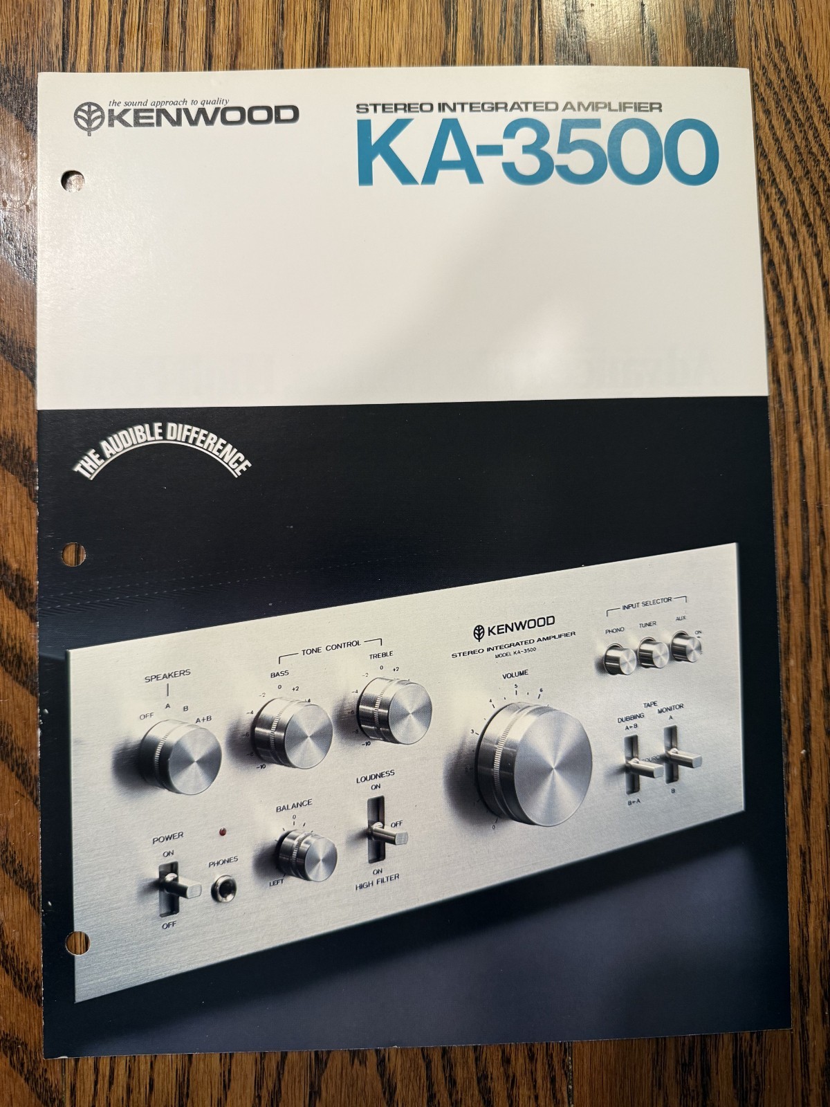 Vintage Original Kenwood KA-3500 Stereo Amplifier Dealer Sales Brochure
