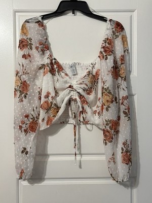 Rue 21 Women s Long Sleeve Floral Blouse Size XL