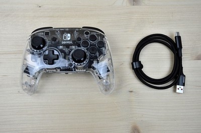 SW - PDP Wireless Controller Afterglow Clear mit Ladekabel für Nintendo Switch