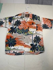 Pineapple Connections Men's Casual Button-Down Shirt M Hawaiian Camp Print