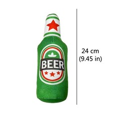 Funny Plush Dog Toys Beer Bottle Shaped Small Large Dogs Squeak Sound Clean Teet