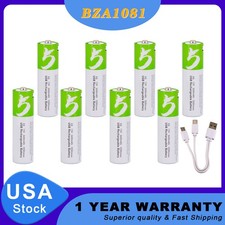 8PC USB AA 1.5V Lithium ion Rechargeable li-ion Battery Fast Charge Type C Cable