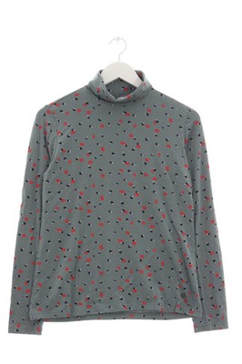 Nümph Rollkragenpullover Damen Pullover Allover-Druck Oliv Rot Schwarz Gr. 38