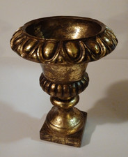VTG Gold Jardiniere Leaf Decor Resin Pedestal Base Made in 1994 in Korea