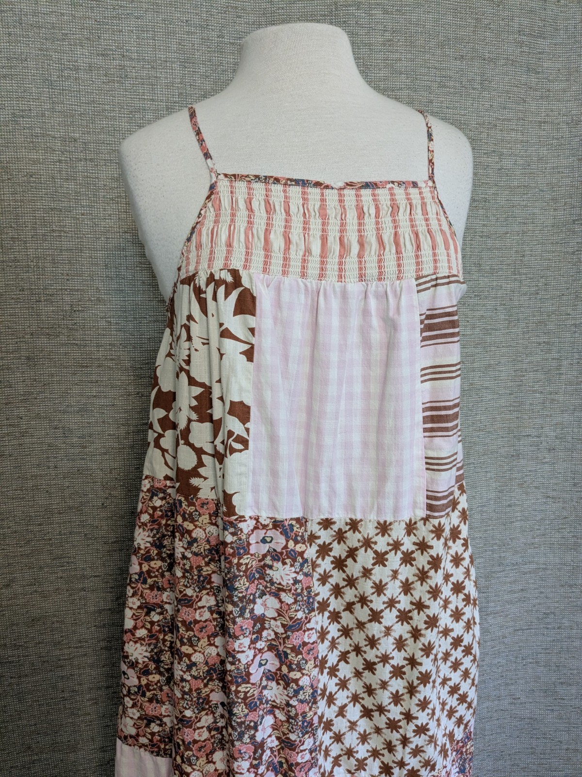 Universal Thread Gingham Floral Patchwork Tiered … - image 2