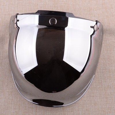 3/4 Open Face Bubble Sun Visor Vintage Retro Helmet Face Shield Len 3-Snap