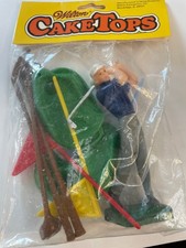 NEW Vintage Golf Golfer Cake Topper Tops In Sealed Package