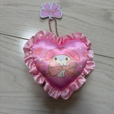My Melody Heart Shaped Frill Charm, Satin, Pink, MIMB/Used(Note: The Japanese