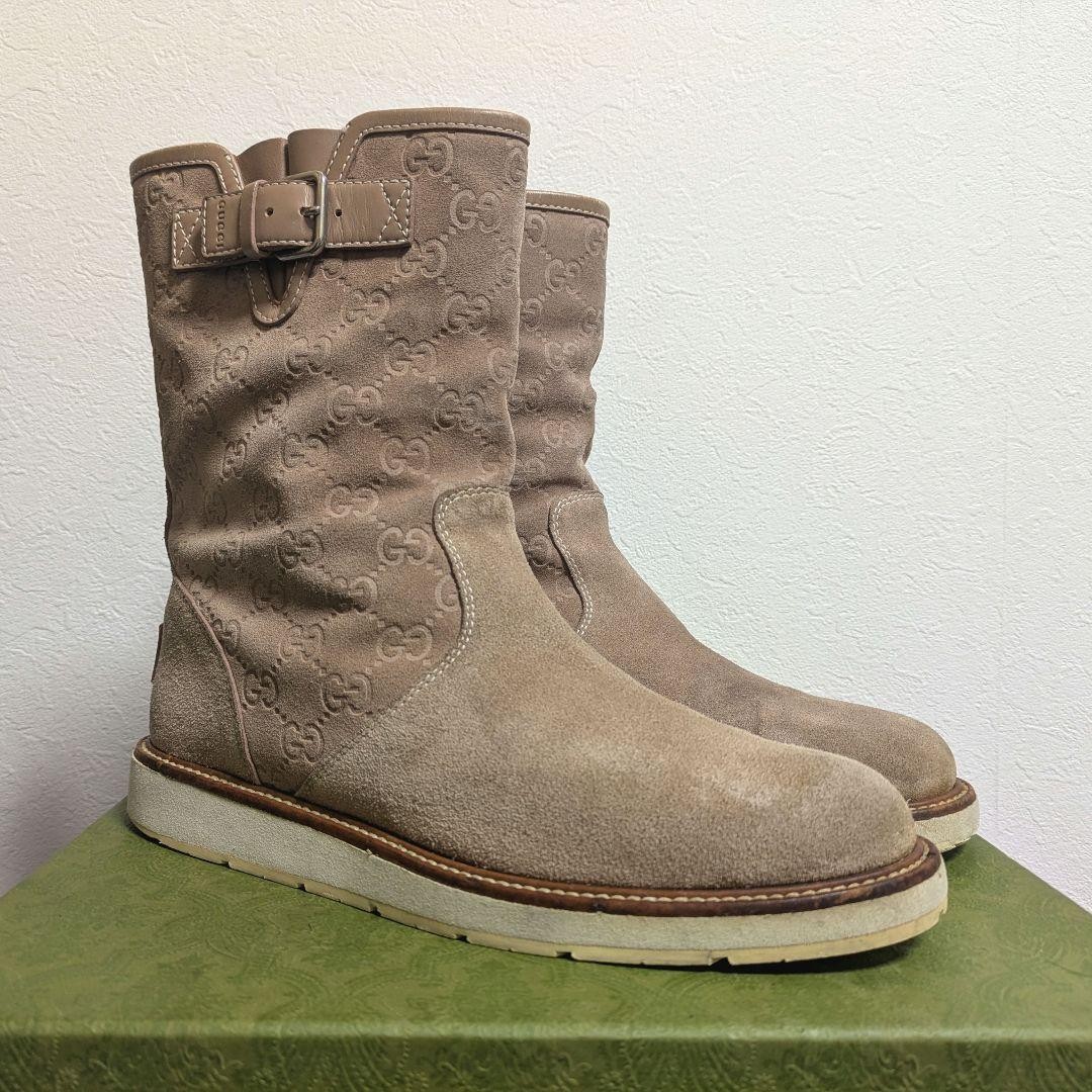 GUCCI Boots Heel GG Suede Beige EU39.5/US9.5 116485c thumbnail 16
