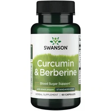 Swanson Curcumin and Berberine Supplement Made with Black Pepper (60 Capsules)