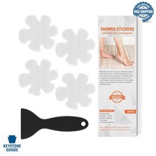 24 pcs Non Slip Shower Stickers for Bathroom Safety, Waterproof Floral Design