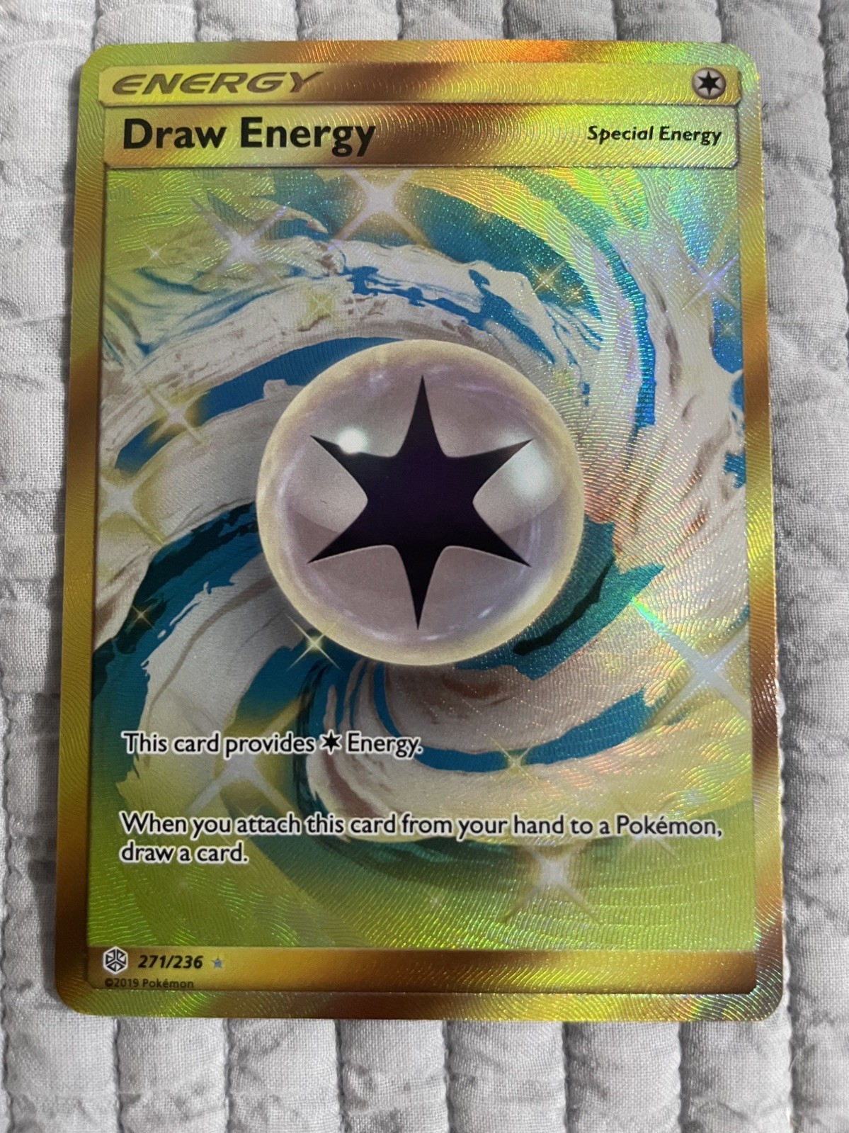 Pokémon Draw Energy Secret Rare Holo SM-Cosmic Eclipse 271/236 English TCG