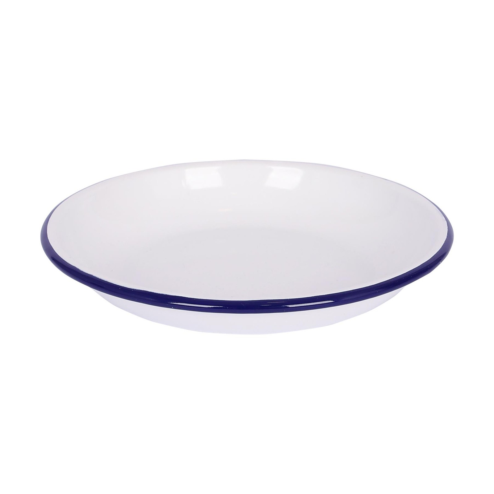 Argon Tableware White Enamel Pasta Bowl - 20cm - Blue - Image 2