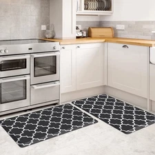 Kitchen Mat [2 PCS] Comfort Kitchen Rugs and Mats,Non-Skid Waterproof Anti-Fa...