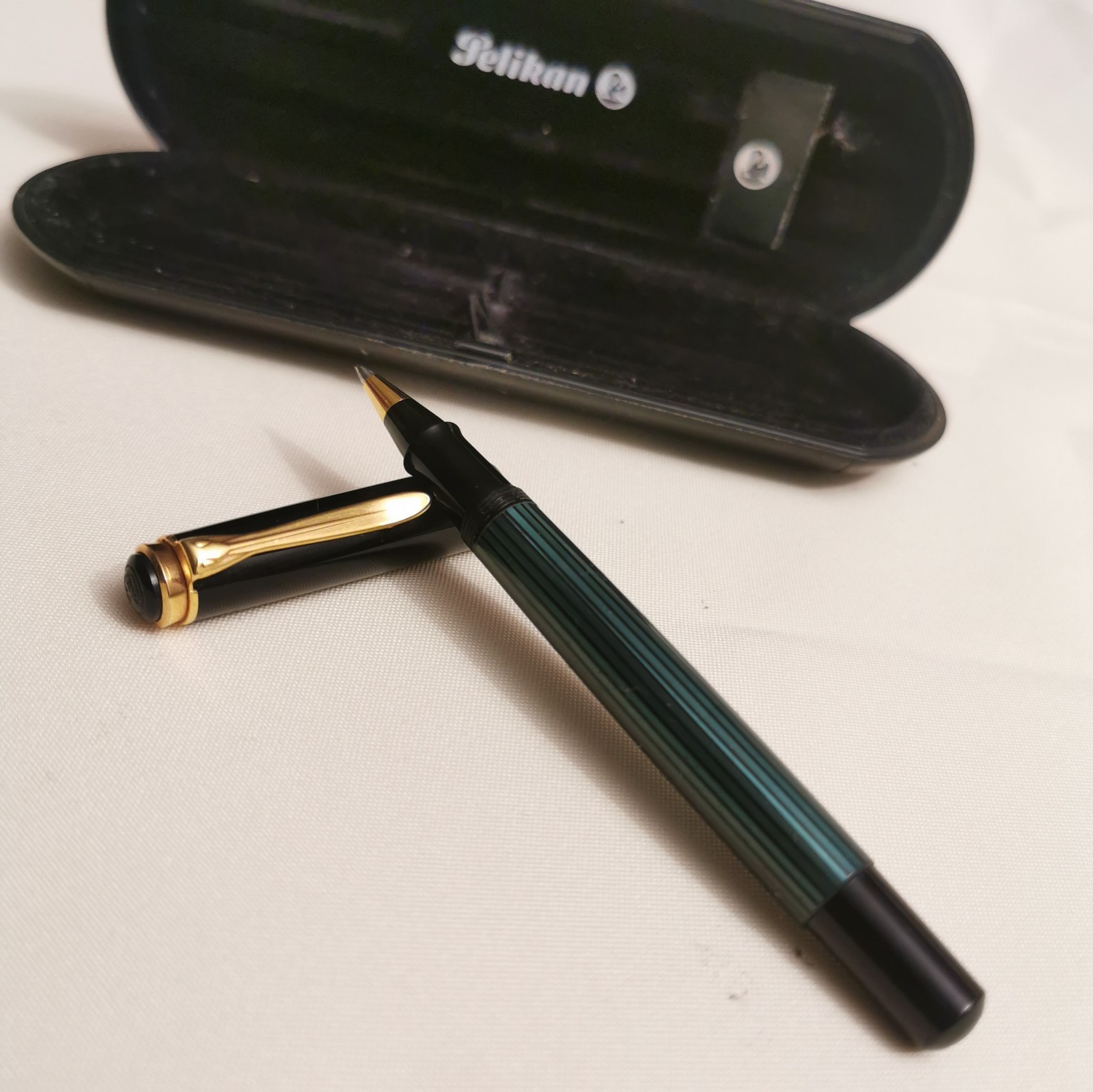 Vintage Pelikan M400 Old Style Green Stripes Ballpoint Case W.Germany