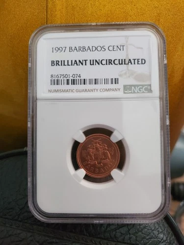 1997 Barbados Cent Brilliant Uncirculated NGC