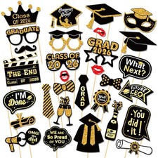 30Pcs Graduation Photo Booth Props Class of 2026 Graduation Decorations