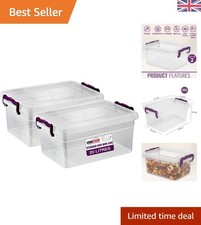 Transparent 20L Storage Containers with Lids - 2 Piece Set for Easy Organization