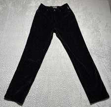 VERSACE JEANS COUTURE VINTAGE STRIPED PANTS MEDUSA LOGO SIZE 26x31 - PREOWNED