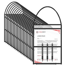 24 Pack Job Ticket Holder with Hanging Strap, 9" x 12" Double-Sided Clear Dry