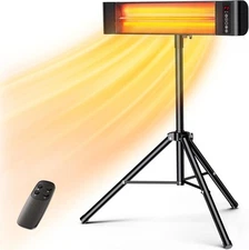 VAGKRI Infrared Patio Heater with Remote, 3 Heat Settings, Timer, Waterproof, Wa