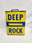 Vintage 1950's DEEP ROCK GASOLINE 2 Gallon Metal Tin MOTOR OIL CAN Sign Old
