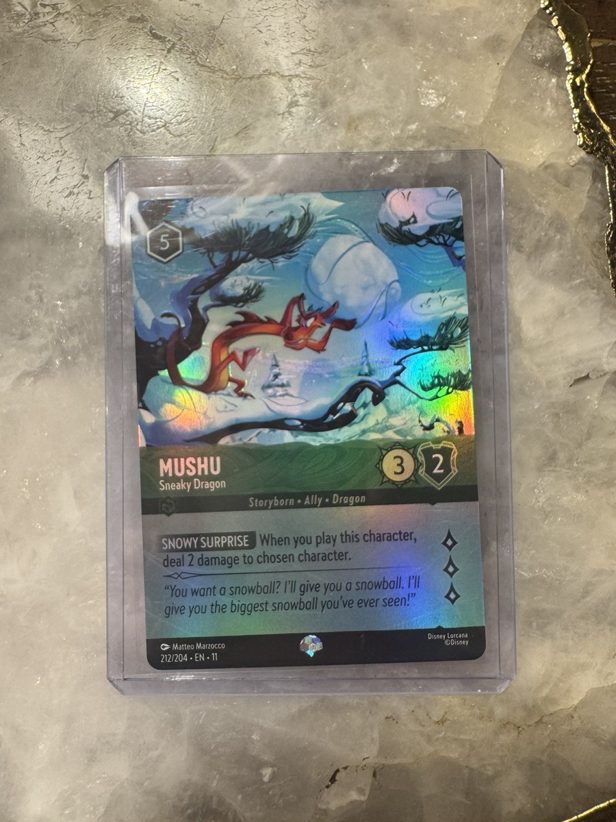 mushu lorcana card Lorcana Winterspell - 212/204 Mushu - Sneaky Dragon - Epic Raised Foil