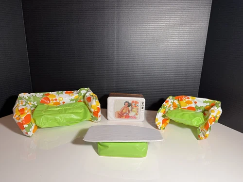Vintage 1970s Barbie Doll House Blow Up Furniture/TV/Table Zee Toys Retro