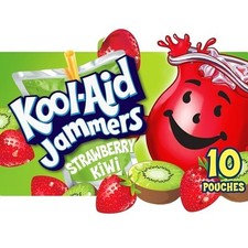 Kool-Aid Jammers Strawberry Kiwi Flavored Drink, 10 ct Box, 6 fl oz Pouches