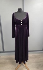 Monsoon Sara velvet midi dress purple size 12 romantic Victorian Style BNWT