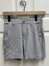Huk Youth Boys Size YM 10-12 Medium Pursuit Shorts Gray Performance Fabric