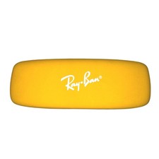 Ray-Ban Yellow Hard Eyeglass Sunglasses Case Red Felt Interior Clamshell
