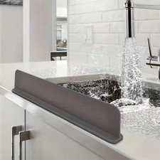 Silicone Sink Splash Guard with Suction Cups - Waterproof Water Barrier