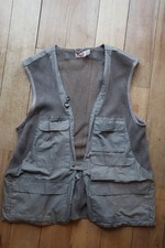 Khaki Tan BANANA REPUBLIC Zip Front Many Pocket Utility Outdoor Vest XL