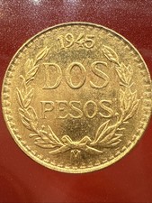 アンティークコイン　硬貨　メキシコ1945年 50ペソ金貨 メキシコ メキシコシティ 1945年製 BU アンティーク