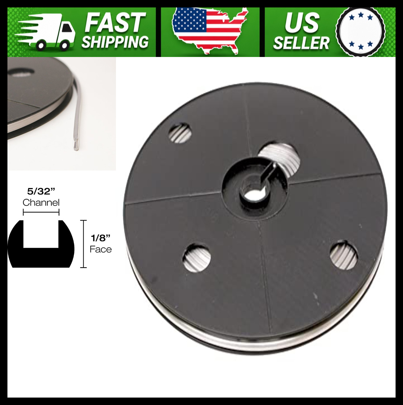 1/8" Flat U Lead Came, 3 lb Spool for Stained Glass